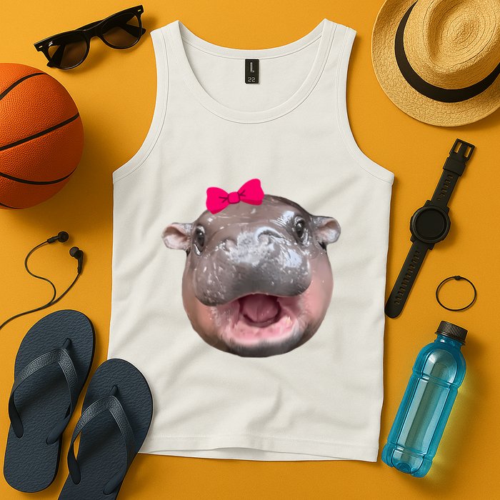 Funny Moo Deng Hippo Cute Baby Pygmy Coquette Tank Top