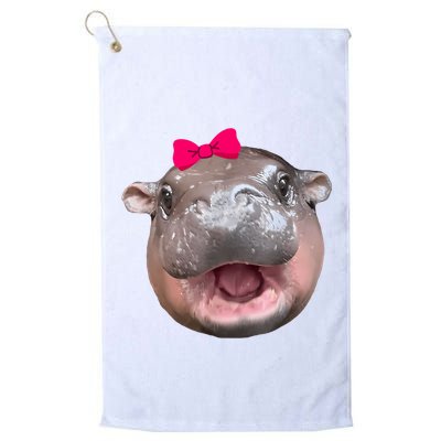 Funny Moo Deng Hippo Cute Baby Pygmy Coquette Golf Towel