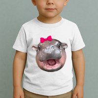 Funny Moo Deng Hippo Cute Baby Pygmy Coquette Toddler T-Shirt