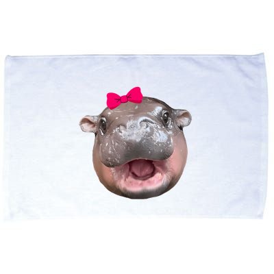 Funny Moo Deng Hippo Cute Baby Pygmy Coquette Microfiber Hand Towel