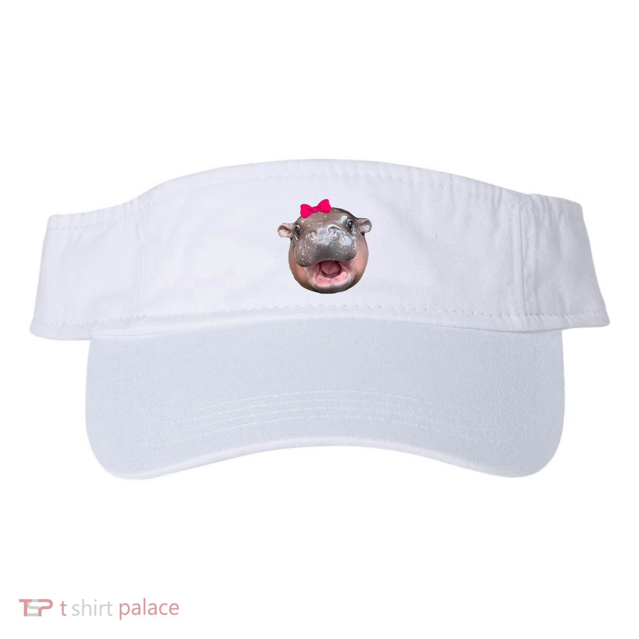 Funny Moo Deng Hippo Cute Baby Pygmy Coquette Visor