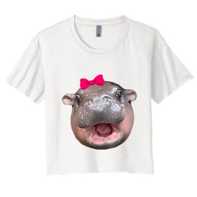 Funny Moo Deng Hippo Cute Baby Pygmy Coquette Crop Top
