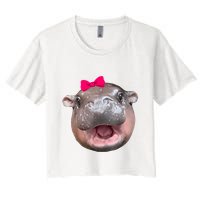 Funny Moo Deng Hippo Cute Baby Pygmy Coquette Crop Top