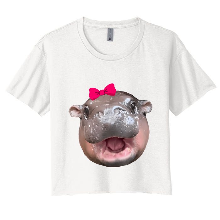Funny Moo Deng Hippo Cute Baby Pygmy Coquette Crop Top