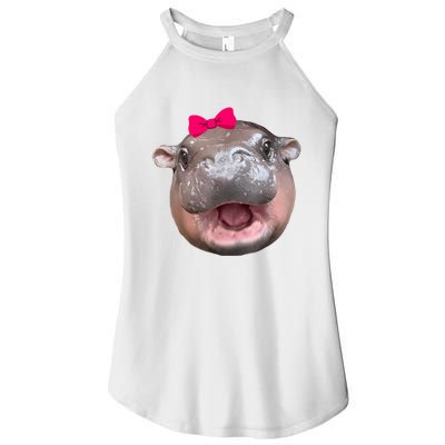 Funny Moo Deng Hippo Cute Baby Pygmy Coquette Women's Perfect Tri Rocker Tank