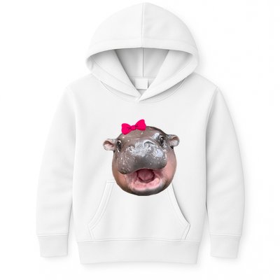 Funny Moo Deng Hippo Cute Baby Pygmy Coquette Kids Hoodie