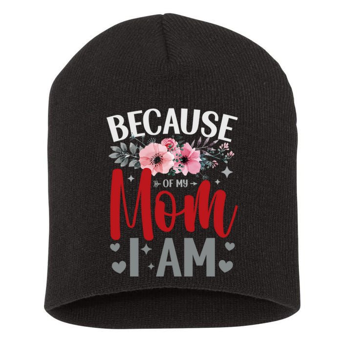 Floral MotherS Day Short Acrylic Beanie