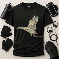 Flying Mallard Duck Camouflage Camo Duck Hunting Camo Hunter Cooling Performance Crew T-Shirt