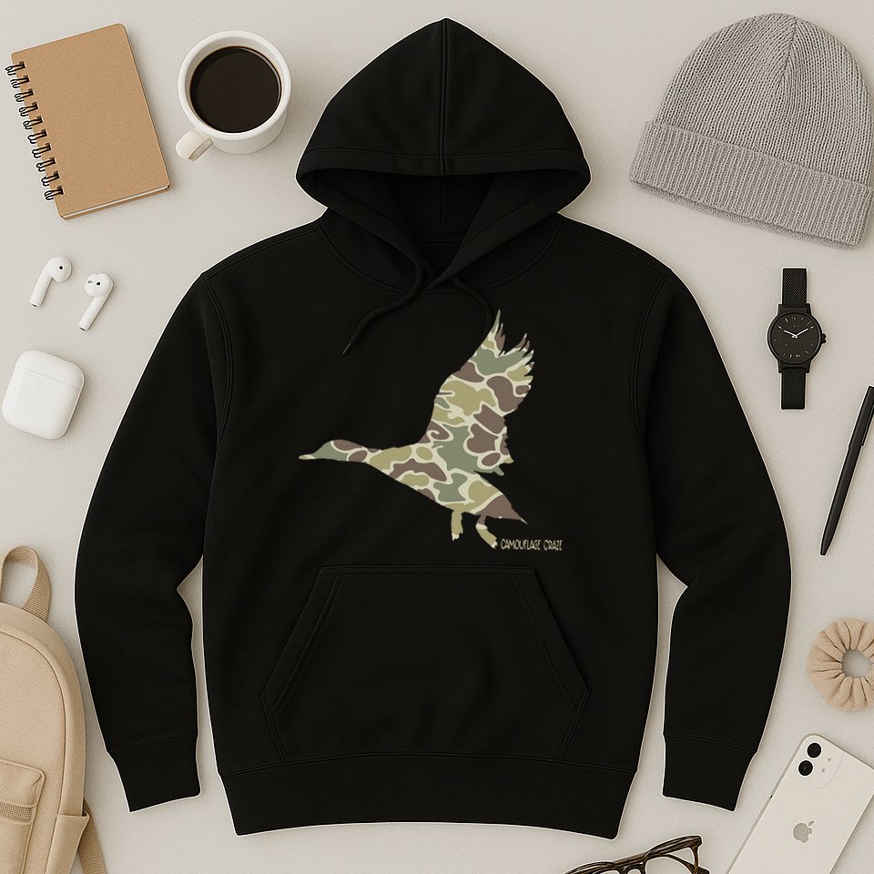 Flying Mallard Duck Camouflage Camo Duck Hunting Camo Hunter Hoodie