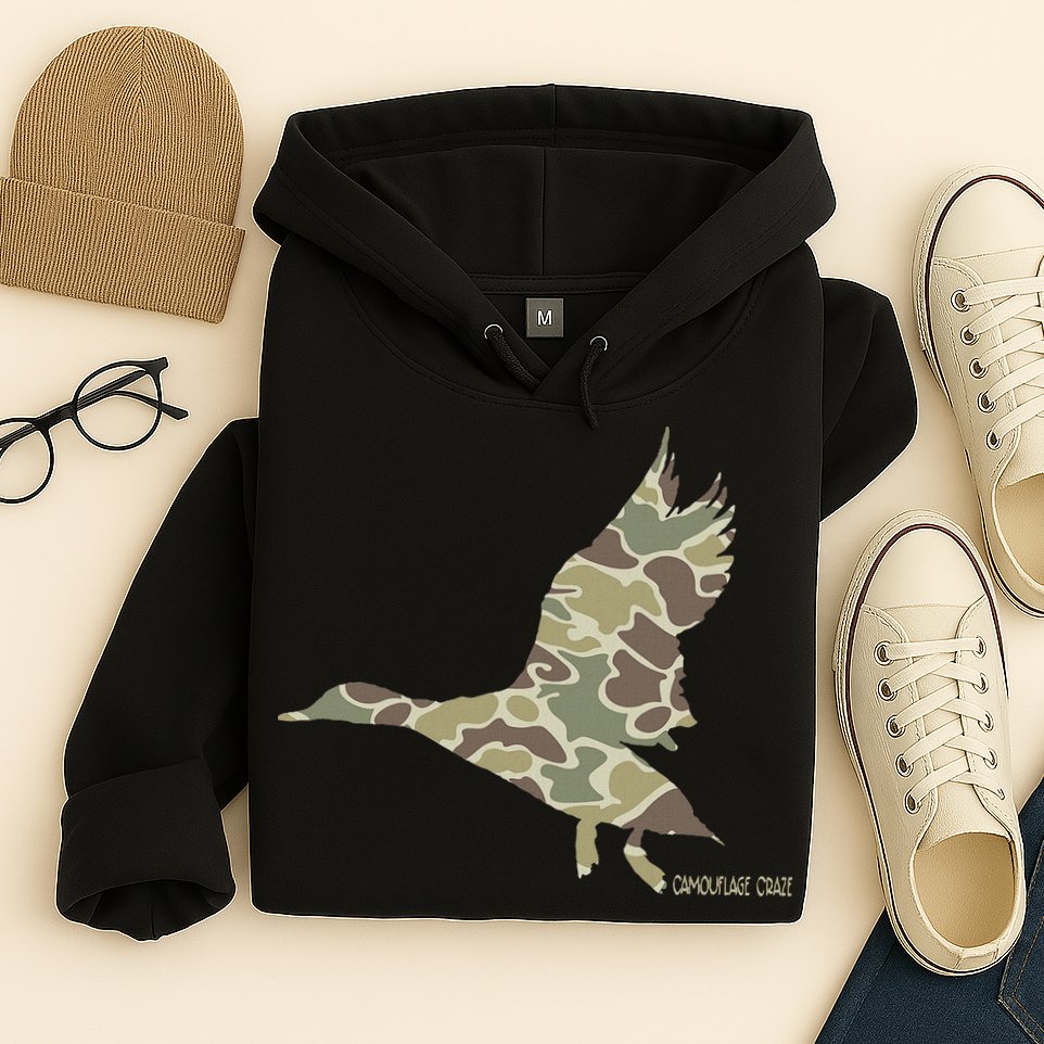 Flying Mallard Duck Camouflage Camo Duck Hunting Camo Hunter Hoodie