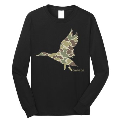 Flying Mallard Duck Camouflage Camo Duck Hunting Camo Hunter Long Sleeve Shirt