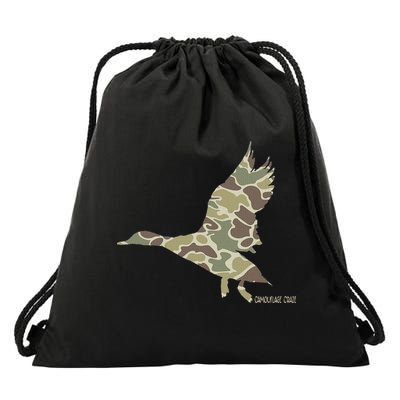 Flying Mallard Duck Camouflage Camo Duck Hunting Camo Hunter Drawstring Bag