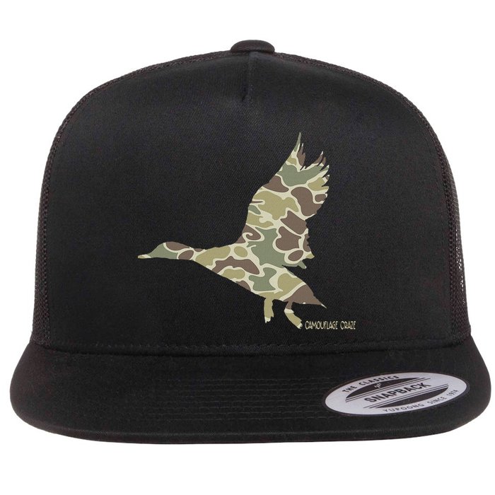 Flying Mallard Duck Camouflage Camo Duck Hunting Camo Hunter Flat Bill Trucker Hat