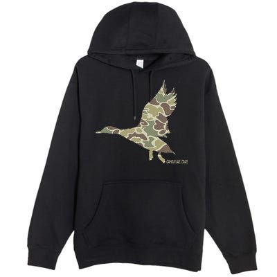 Flying Mallard Duck Camouflage Camo Duck Hunting Camo Hunter Premium Pullover Hoodie