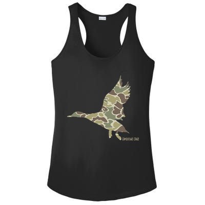 Flying Mallard Duck Camouflage Camo Duck Hunting Camo Hunter Ladies PosiCharge Competitor Racerback Tank