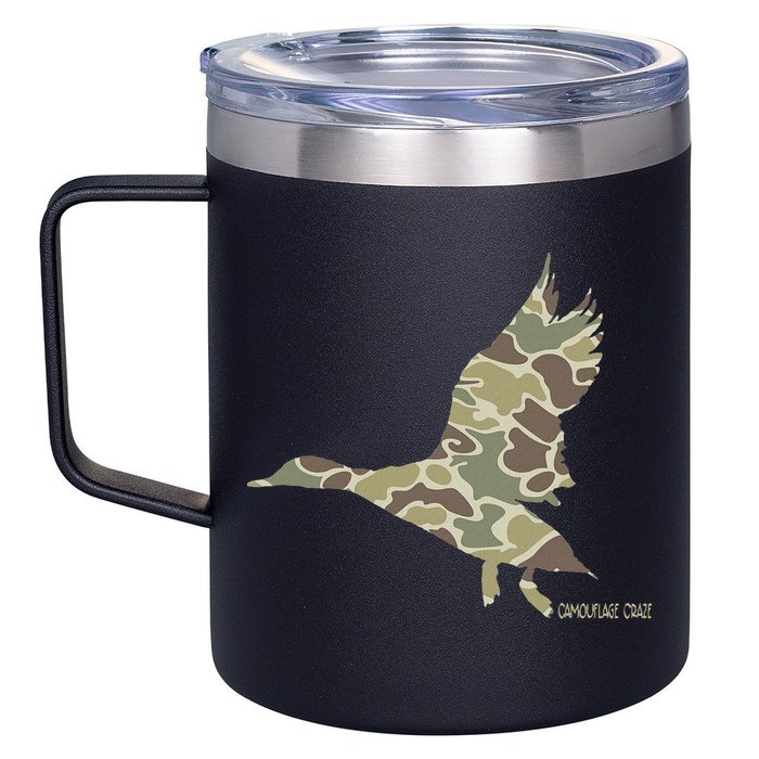 Flying Mallard Duck Camouflage Camo Duck Hunting Camo Hunter 12oz Stainless Steel Coffee Mug