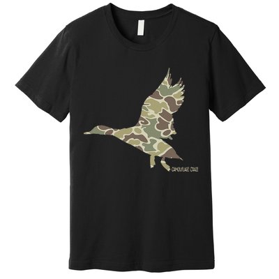 Flying Mallard Duck Camouflage Camo Duck Hunting Camo Hunter Premium T-Shirt