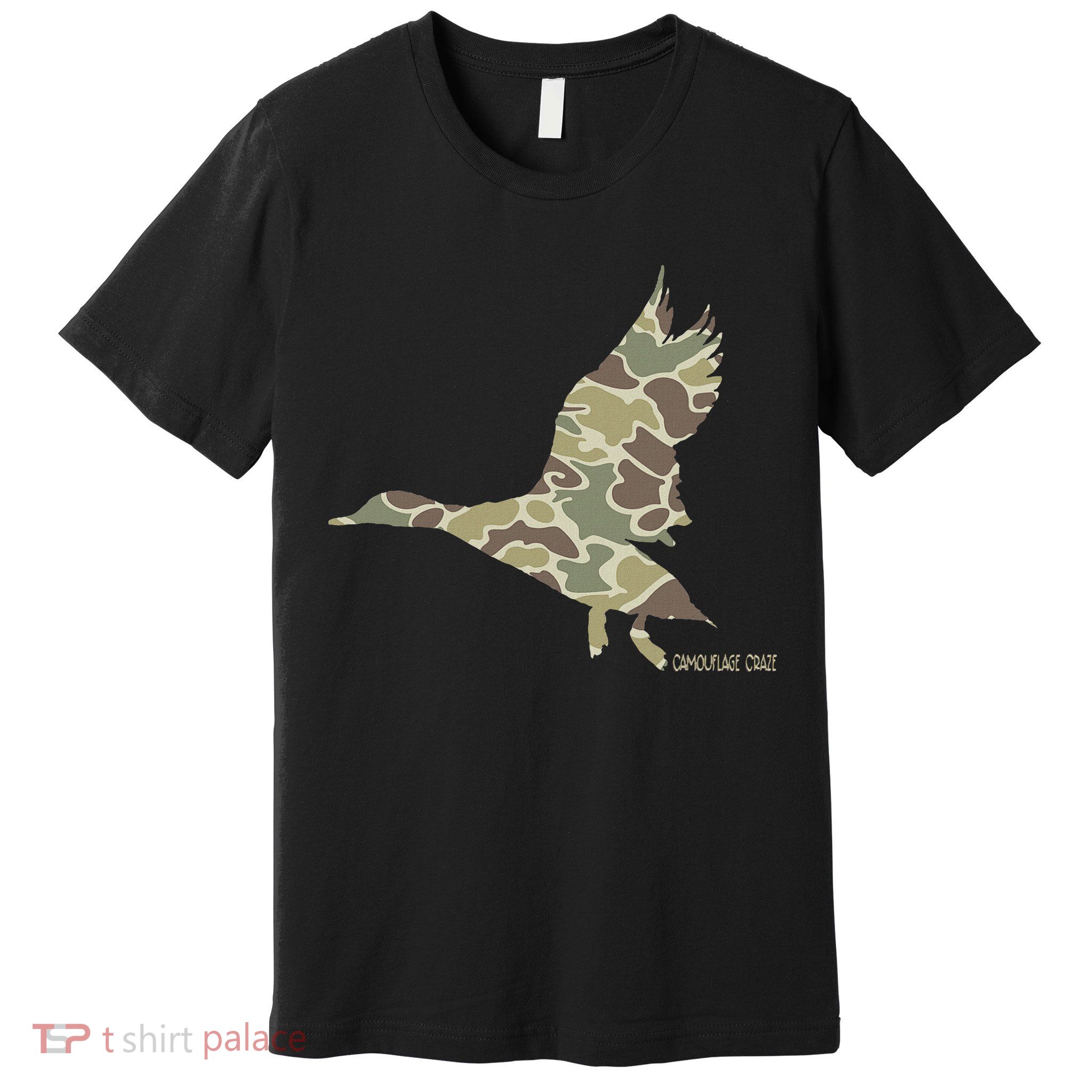 Flying Mallard Duck Camouflage Camo Duck Hunting Camo Hunter Premium T-Shirt