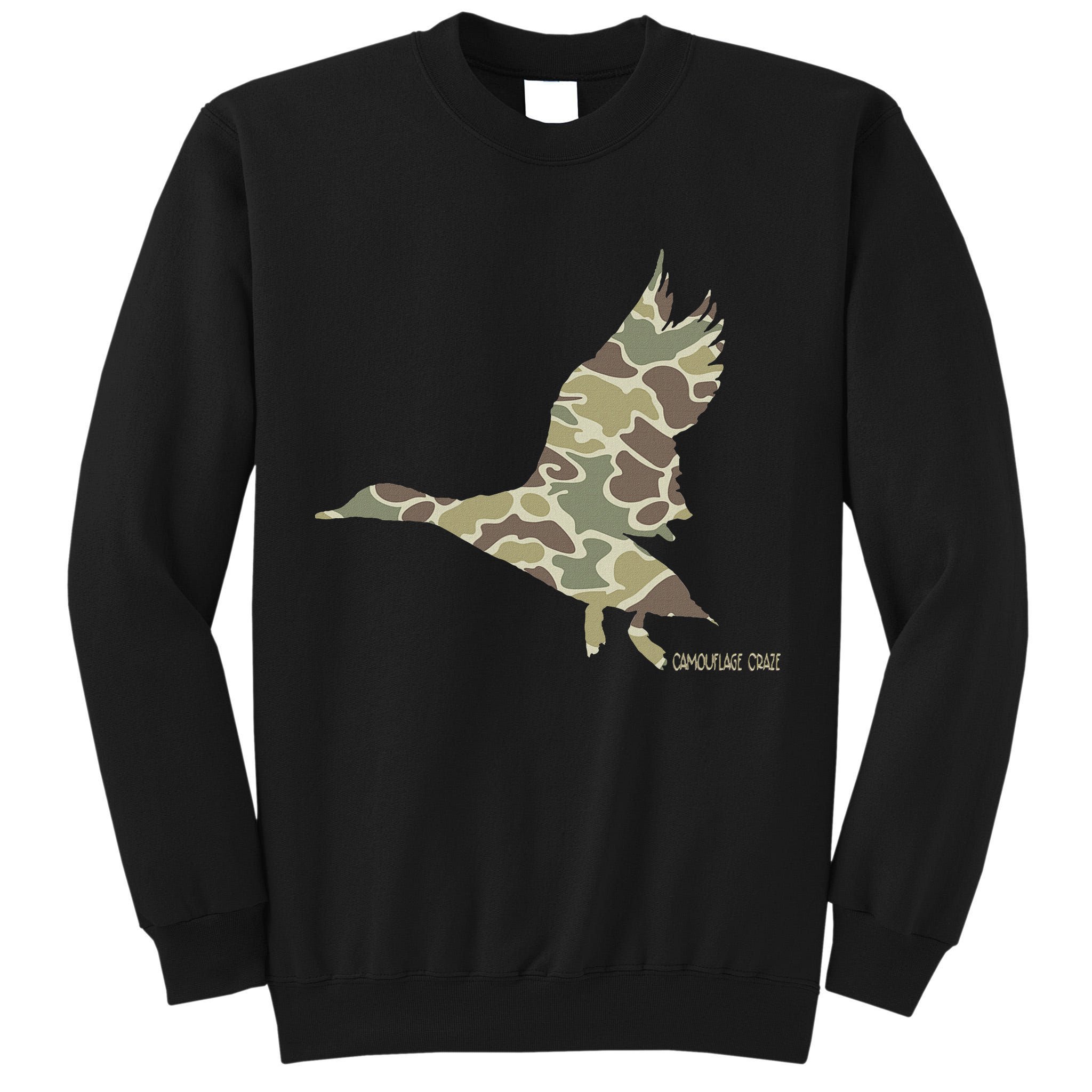 Flying Mallard Duck Camouflage Camo Duck Hunting Camo Hunter Tall Sweatshirt