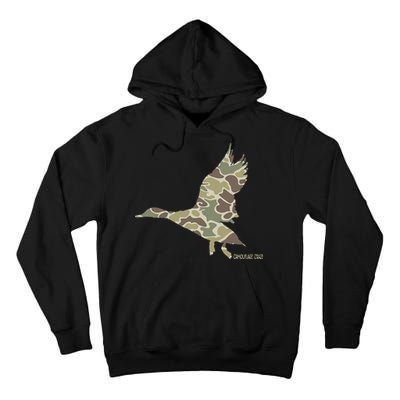Flying Mallard Duck Camouflage Camo Duck Hunting Camo Hunter Tall Hoodie