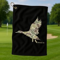 Flying Mallard Duck Camouflage Camo Duck Hunting Camo Hunter Golf Towel