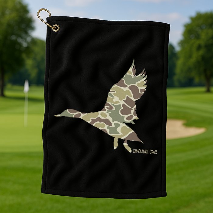 Flying Mallard Duck Camouflage Camo Duck Hunting Camo Hunter Golf Towel