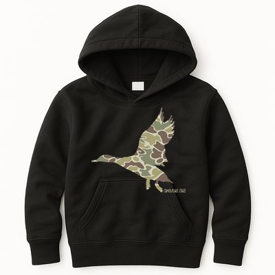 Flying Mallard Duck Camouflage Camo Duck Hunting Camo Hunter Kids Hoodie