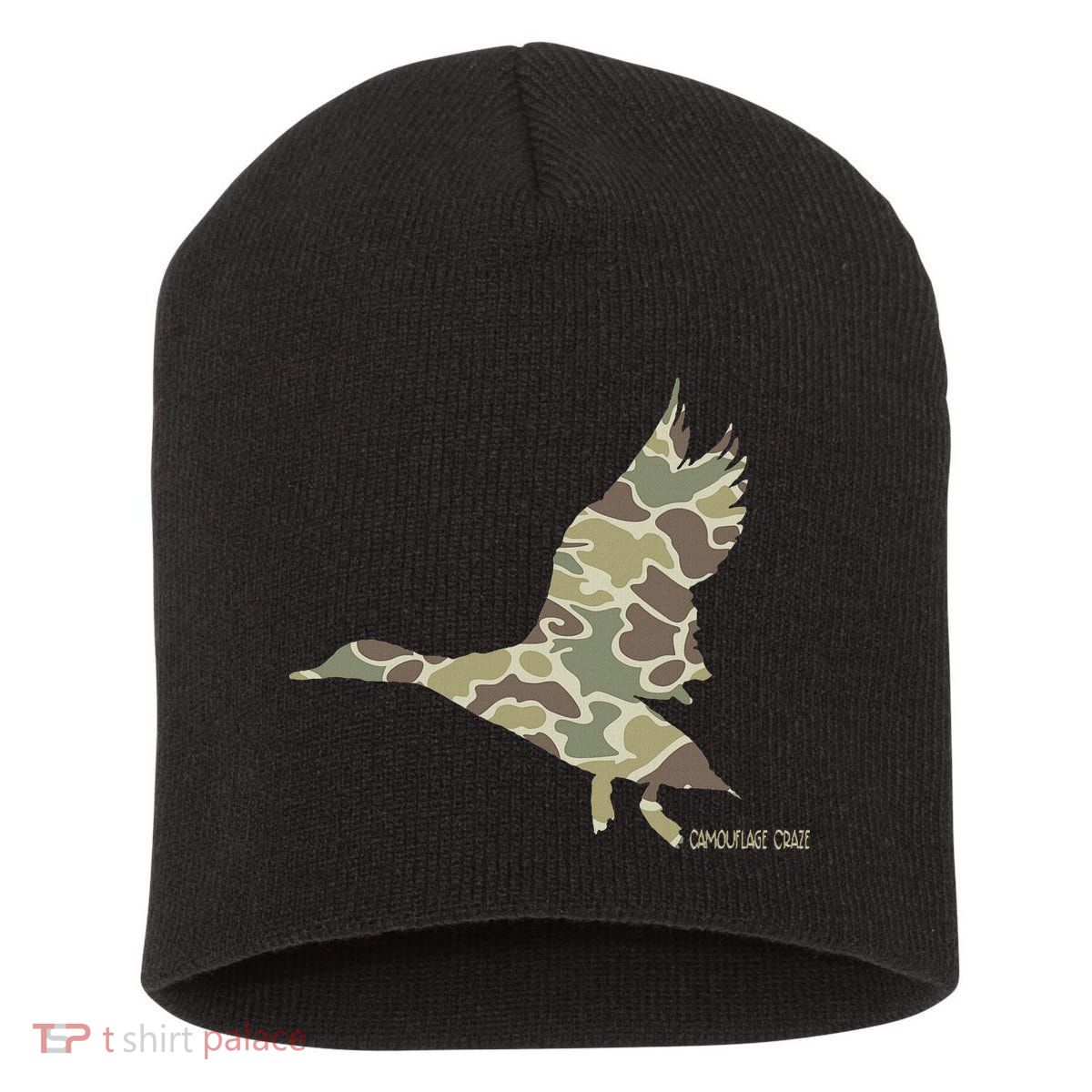 Flying Mallard Duck Camouflage Camo Duck Hunting Camo Hunter Short Acrylic Beanie