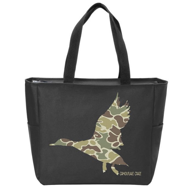 Flying Mallard Duck Camouflage Camo Duck Hunting Camo Hunter Zip Tote Bag