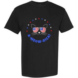 Funny Memorial Day July 4th Cat Ameowrica Day Funny Gift Garment-Dyed Heavyweight T-Shirt