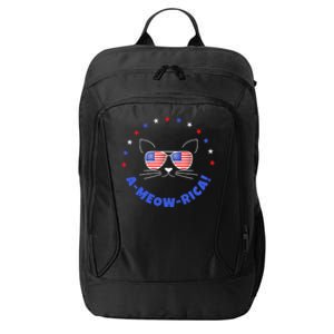 Funny Memorial Day July 4th Cat Ameowrica Day Funny Gift City Backpack