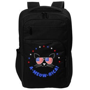 Funny Memorial Day July 4th Cat Ameowrica Day Funny Gift Impact Tech Backpack