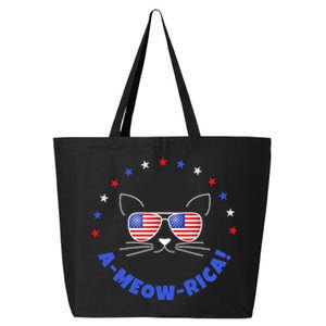 Funny Memorial Day July 4th Cat Ameowrica Day Funny Gift 25L Jumbo Tote