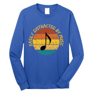 Funny Music Easily Distracted By Music Musician Music Lover Long Sleeve Shirt