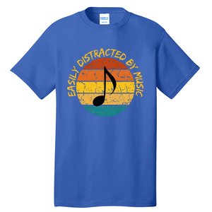 Funny Music Easily Distracted By Music Musician Music Lover Tall T-Shirt