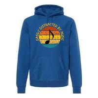 Funny Music Easily Distracted By Music Musician Music Lover Premium Hoodie