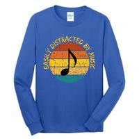 Funny Music Easily Distracted By Music Musician Music Lover Tall Long Sleeve T-Shirt