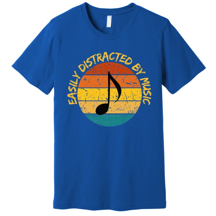 Funny Music Easily Distracted By Music Musician Music Lover Premium T-Shirt