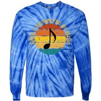 Funny Music Easily Distracted By Music Musician Music Lover Tie-Dye Long Sleeve Shirt