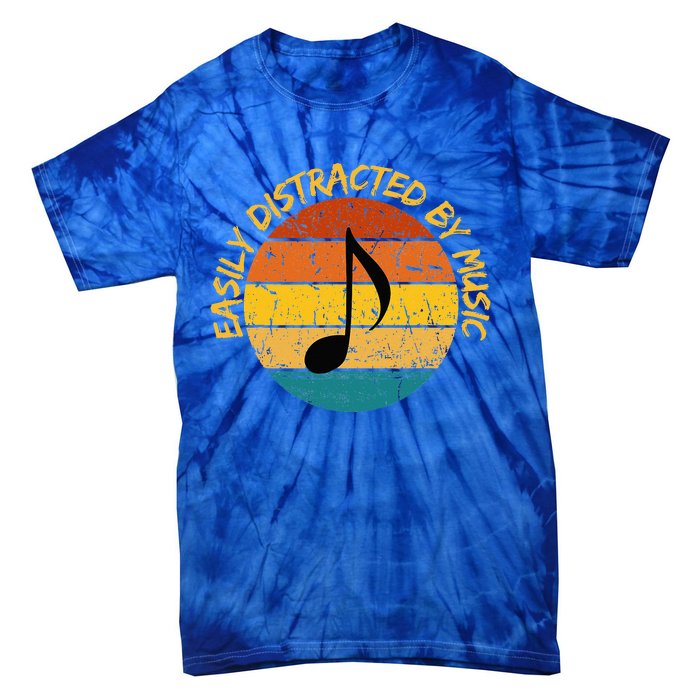 Funny Music Easily Distracted By Music Musician Music Lover Tie-Dye T-Shirt