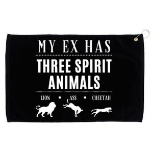 Funny My Ex Has Three Spirit Animals... Lion Ass Cheetah. Grommeted Golf Towel