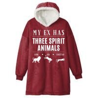 Funny My Ex Has Three Spirit Animals... Lion Ass Cheetah. Hooded Wearable Blanket