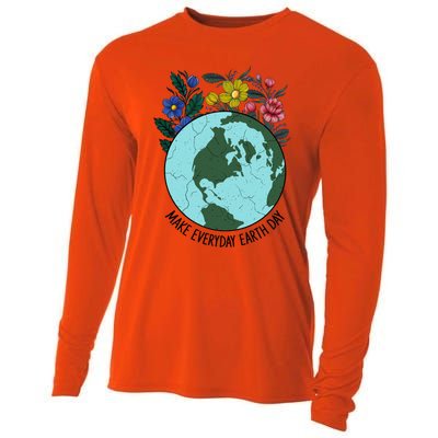 Funny Make Everyday Earth Day Planet World Earth Day Flower Gift Cooling Performance Long Sleeve Crew