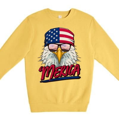 Funny Merica Eagle USA American Flag Premium Crewneck Sweatshirt