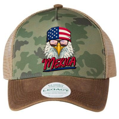 Funny Merica Eagle USA American Flag Legacy Tie Dye Trucker Hat