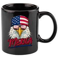 Funny Merica Eagle USA American Flag 11oz C Handle Ceramic Mug
