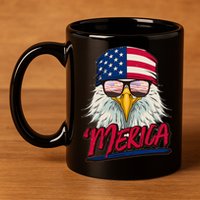 Funny Merica Eagle USA American Flag 11oz C Handle Ceramic Mug