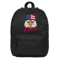 Funny Merica Eagle USA American Flag 16 in Basic Backpack