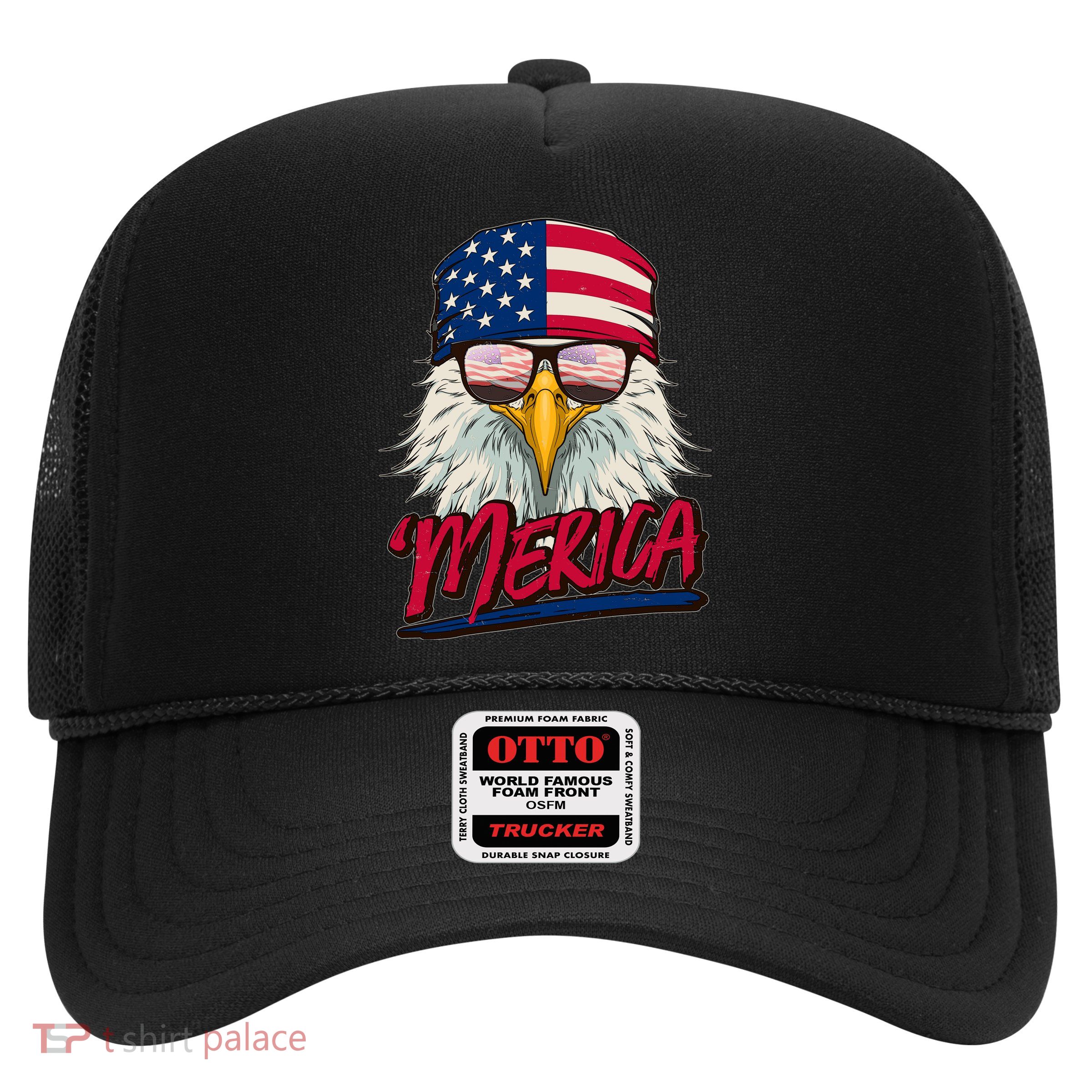 Funny Merica Eagle USA American Flag Trucker Hat