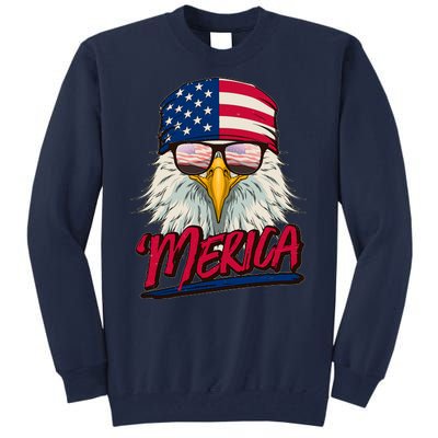 Funny Merica Eagle USA American Flag Tall Sweatshirt